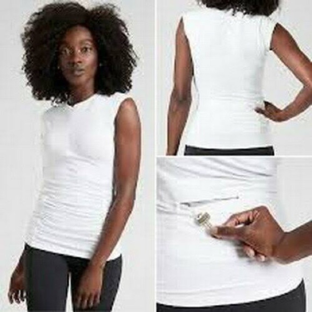 Athleta Pacifica Contoured Tank in Bright White size XL